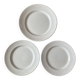 Set of large round white earthenware dishes from Creil and Montereau, 19th century