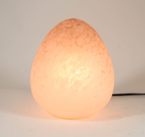 Lampe à oeufs en verre violet clair millésime 80's