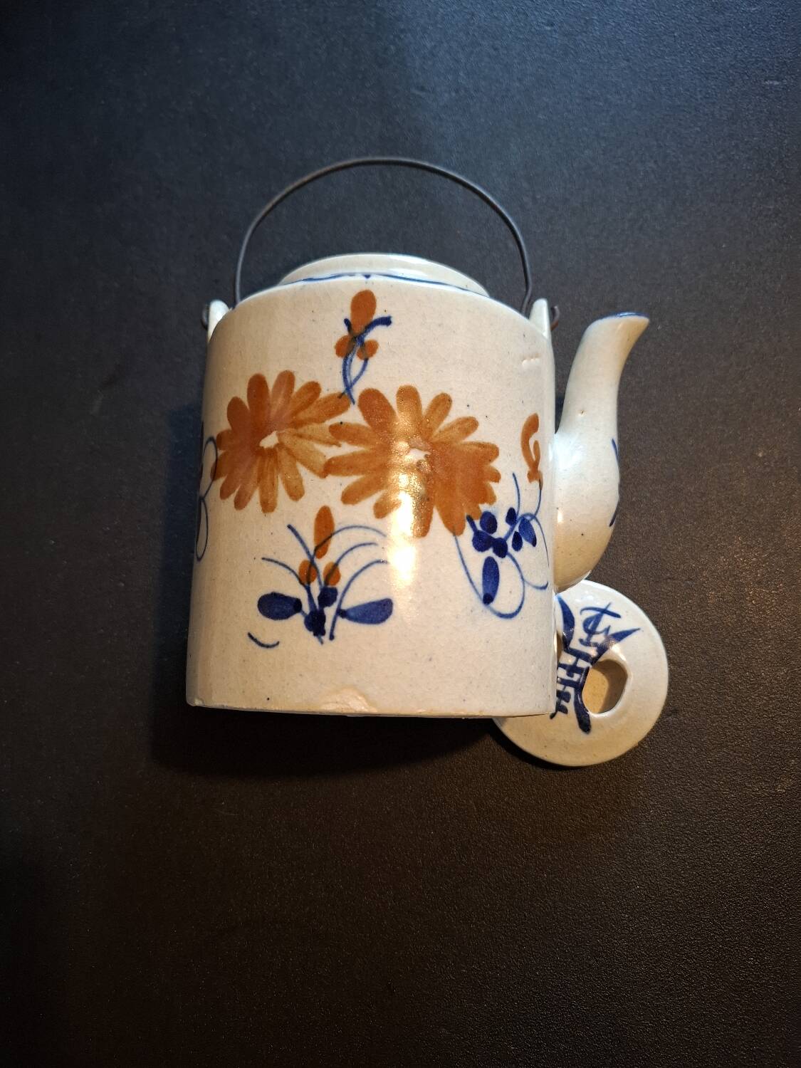 Antique stoneware teapot