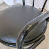Vintage Thonet Style Dining Chair: Black Bentwood Cane Seat