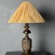 Brutalist wood turned and cast iron large table lamp, 1960s