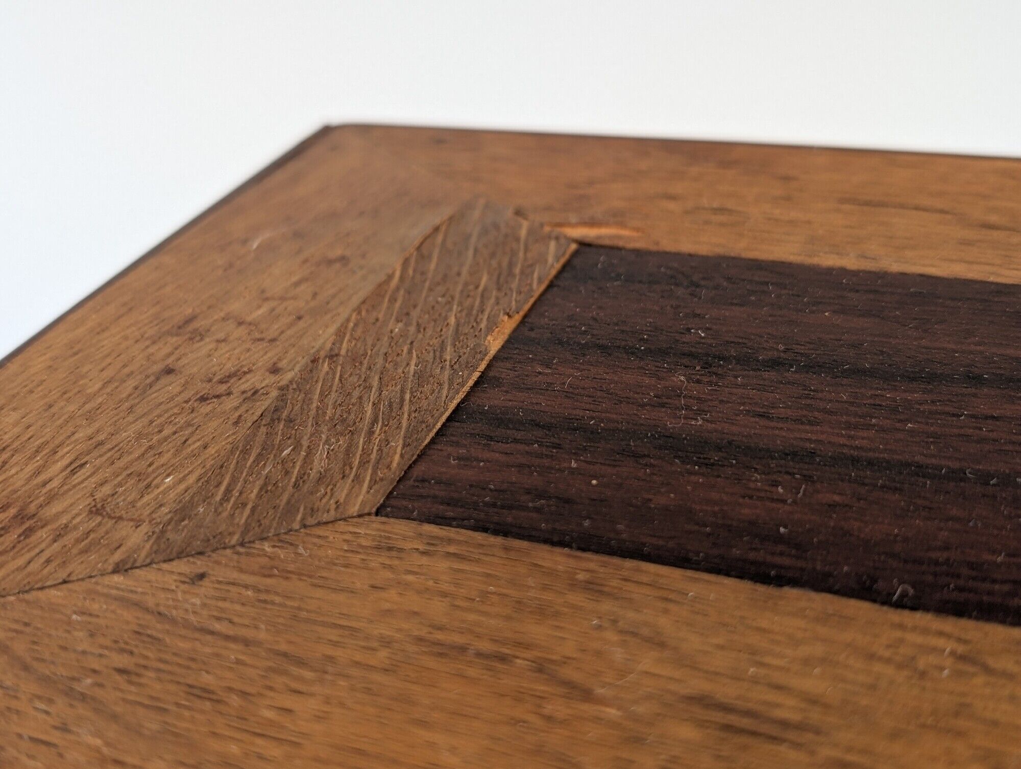 Art Deco pedestal column in wood with geometric marquetry, France, 1920s