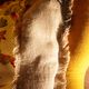 Coussin tissu sanderson fleurs et paon et franges en lin