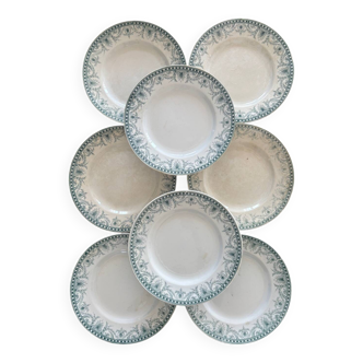 8 assiettes en terre de fer Saint Amand et Hamage modèle Wilbur