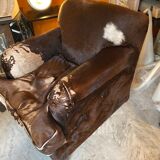 Goatskin club chair