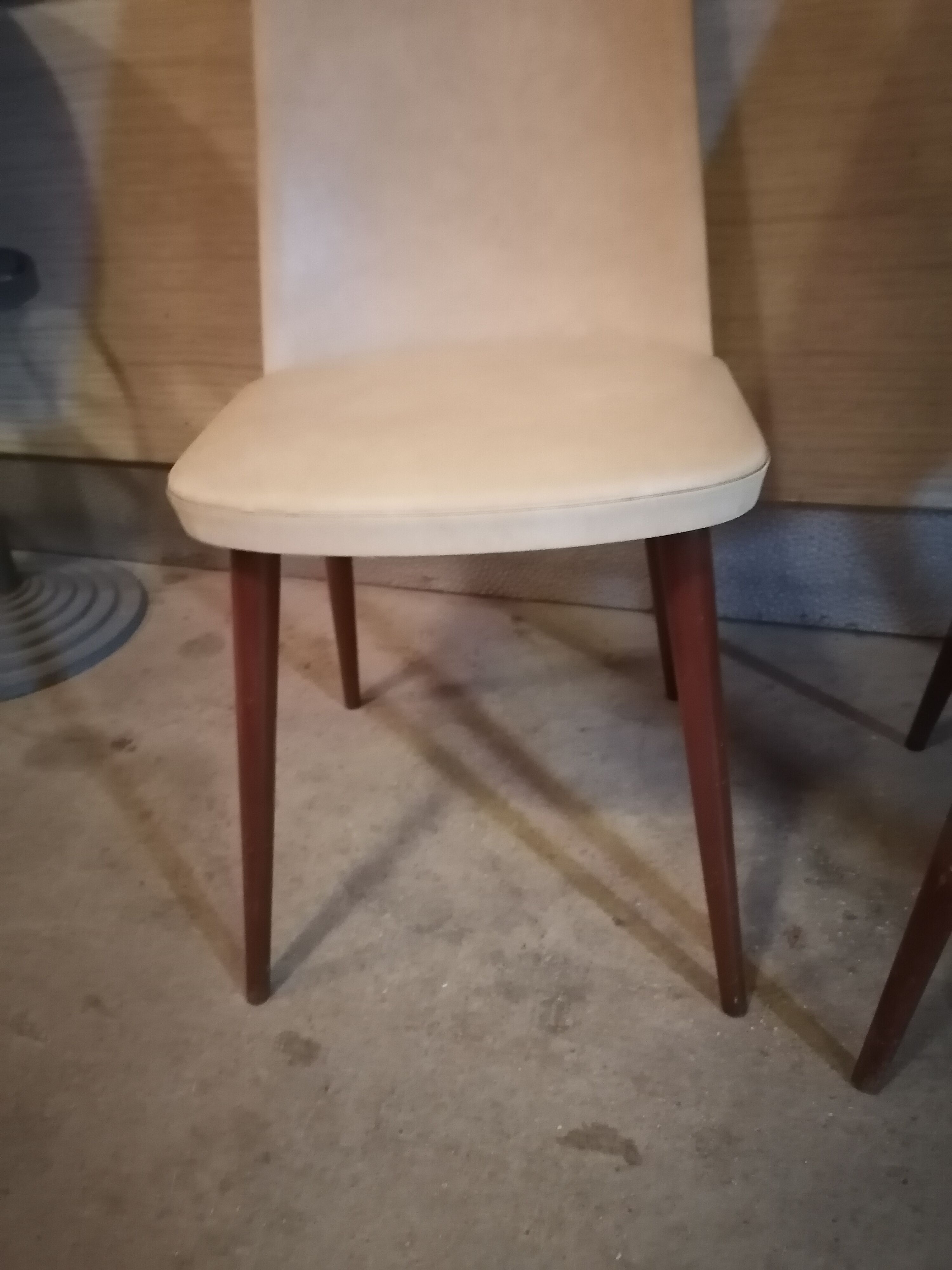 Lot of 2 chairs Scandinavian style 1960 50 Skai marble cream