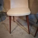 Lot of 2 chairs Scandinavian style 1960 50 Skai marble cream