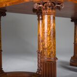 Wilhelmine secretary in walnut & exotic veneer with leather top