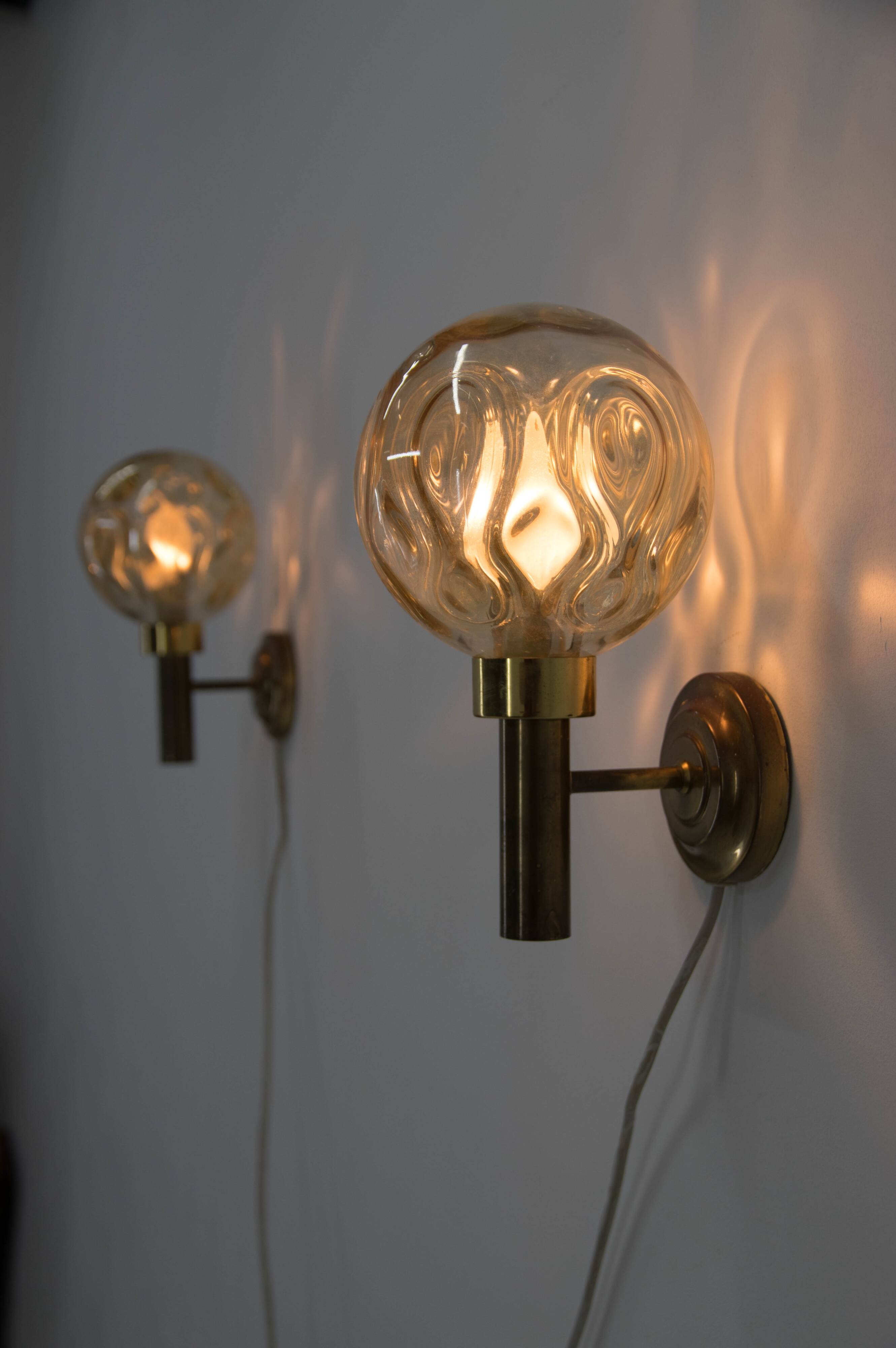 Set of Two Wall Lamps, Denmark, 1970s