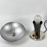 Vintage Bauhaus bedside lamp in brown bakelite and chrome, 1930s