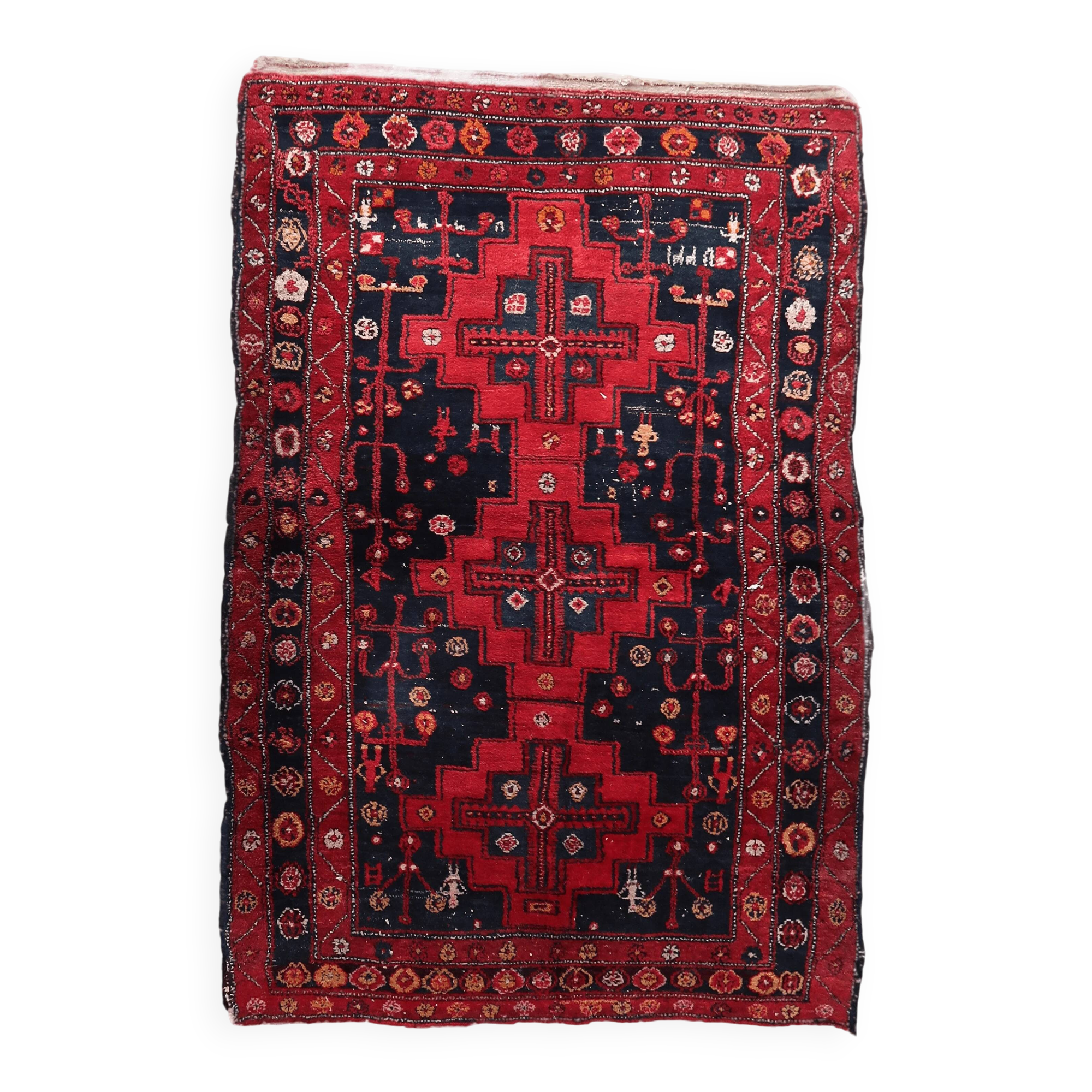 Handmade antique Persian Hamadan rug 142cm x 205cm, 1930s