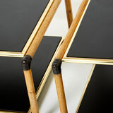 Pair of Italian coffee tables Alberto Smania bamboo brass 1970