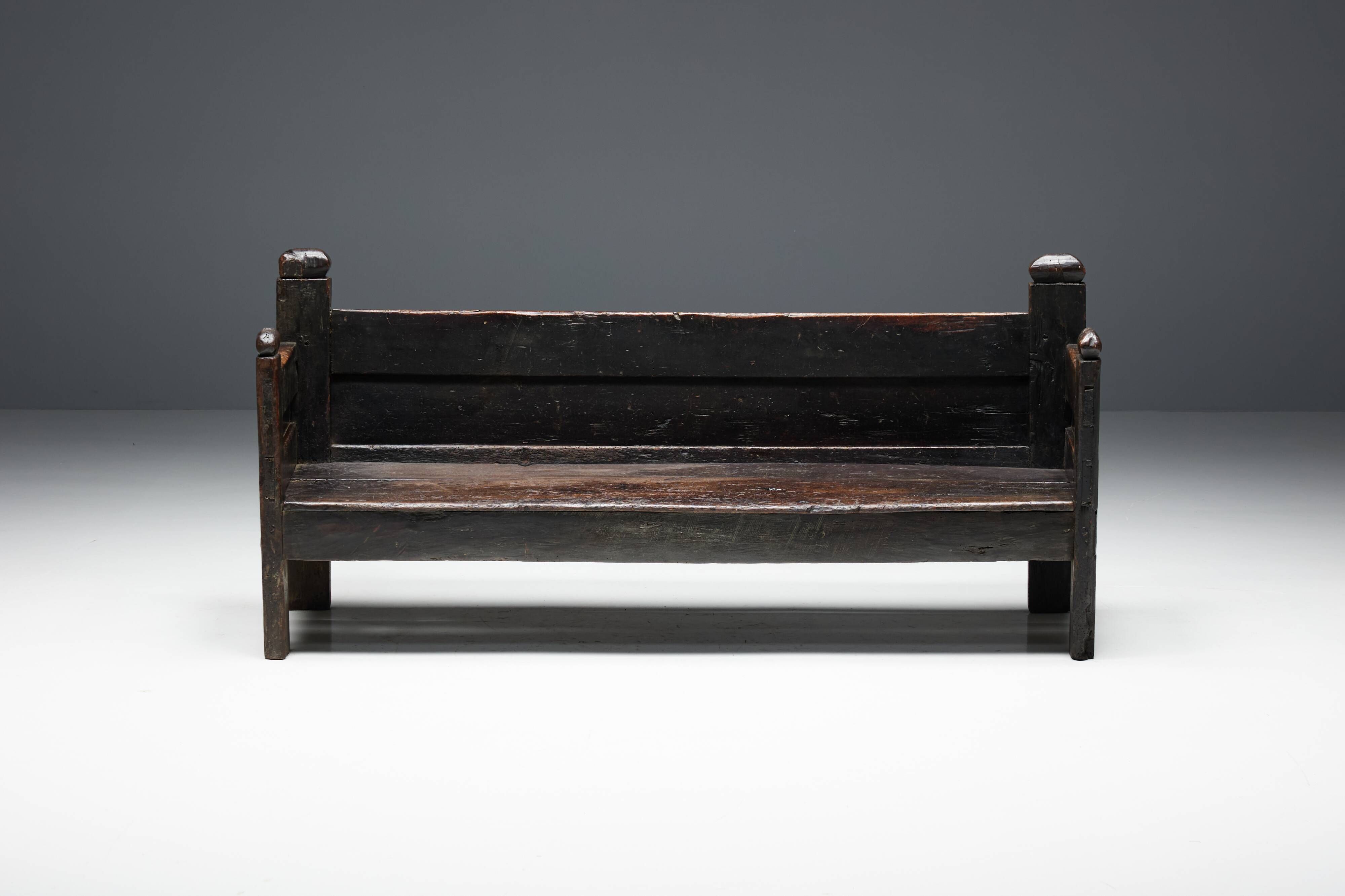 Banc Brutaliste Wabi Sabi, France, 19ème Siècle