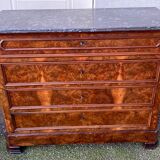Louis Philippe chest of drawers in mahogany veneer