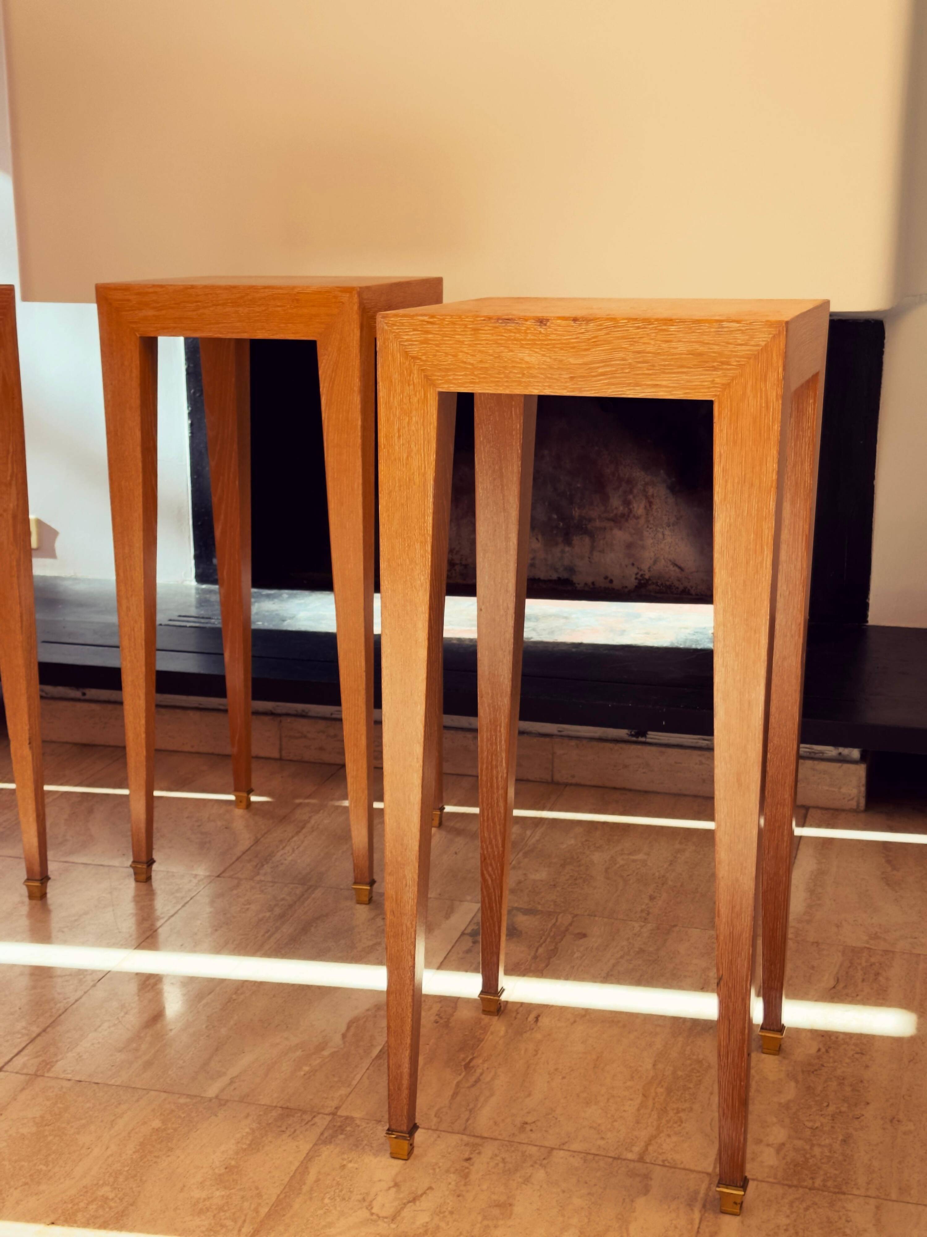 Set of 3 Pedestals and Console Table by Jacques Grange, France, 1973