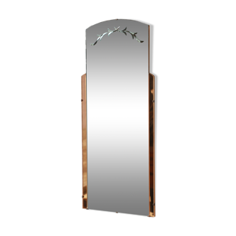 Art deco two-tone beveled mirror, 84x36 cm