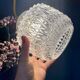 Suspension globe vintage en verre moulé transparent