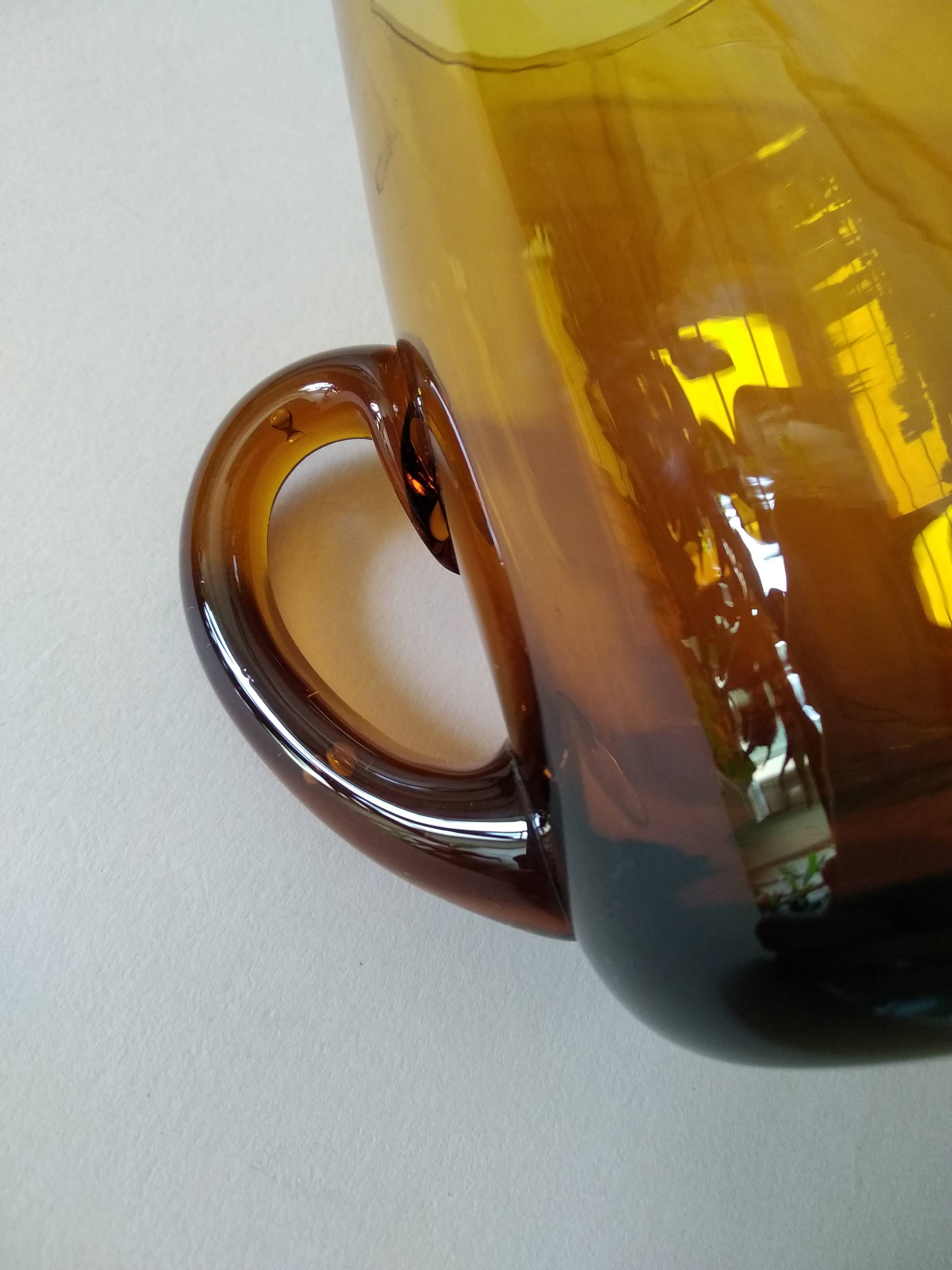 Pitcher and glasses in blown glass vintage 60s