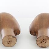 Pair of oak manequin head