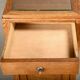Art Deco Amsterdam School Nightstands oak wood and glass, 1930s Netherlands
