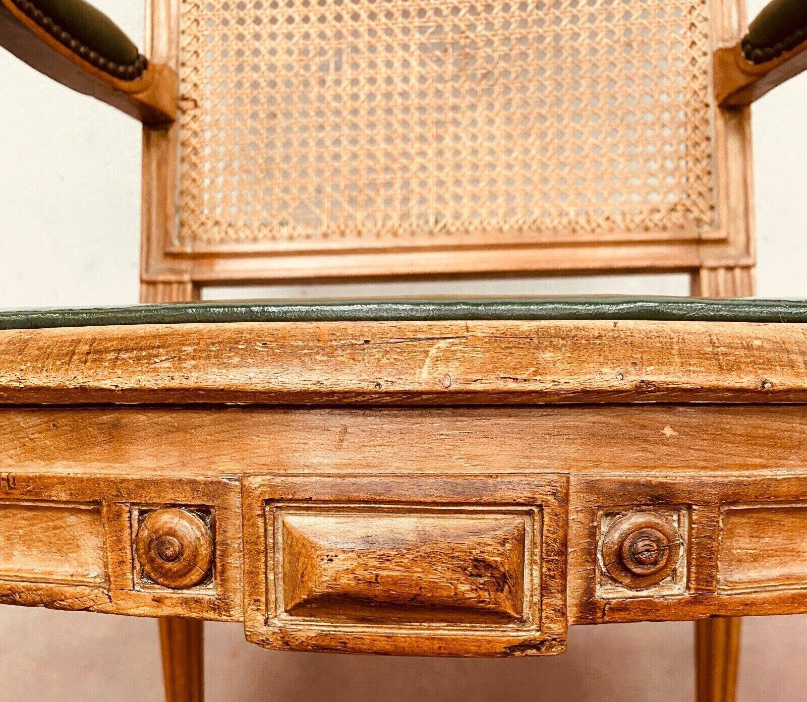 Louis XVI style office armchair in 19th century stained beech