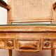 Louis XVI style office armchair in 19th century stained beech