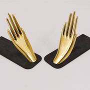 Mid-century bookends by Carl Auböck with brass hands #1928, Vienna, Austria