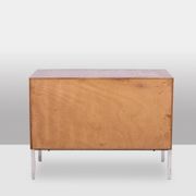 André Monpoix. Commode à 3 tiroirs en teck. Années 1960.