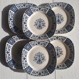 6 assiettes anciennes en faïence terre de fer Gien