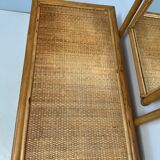 Bamboo and rattan dressing table, with mirror 50s-60s