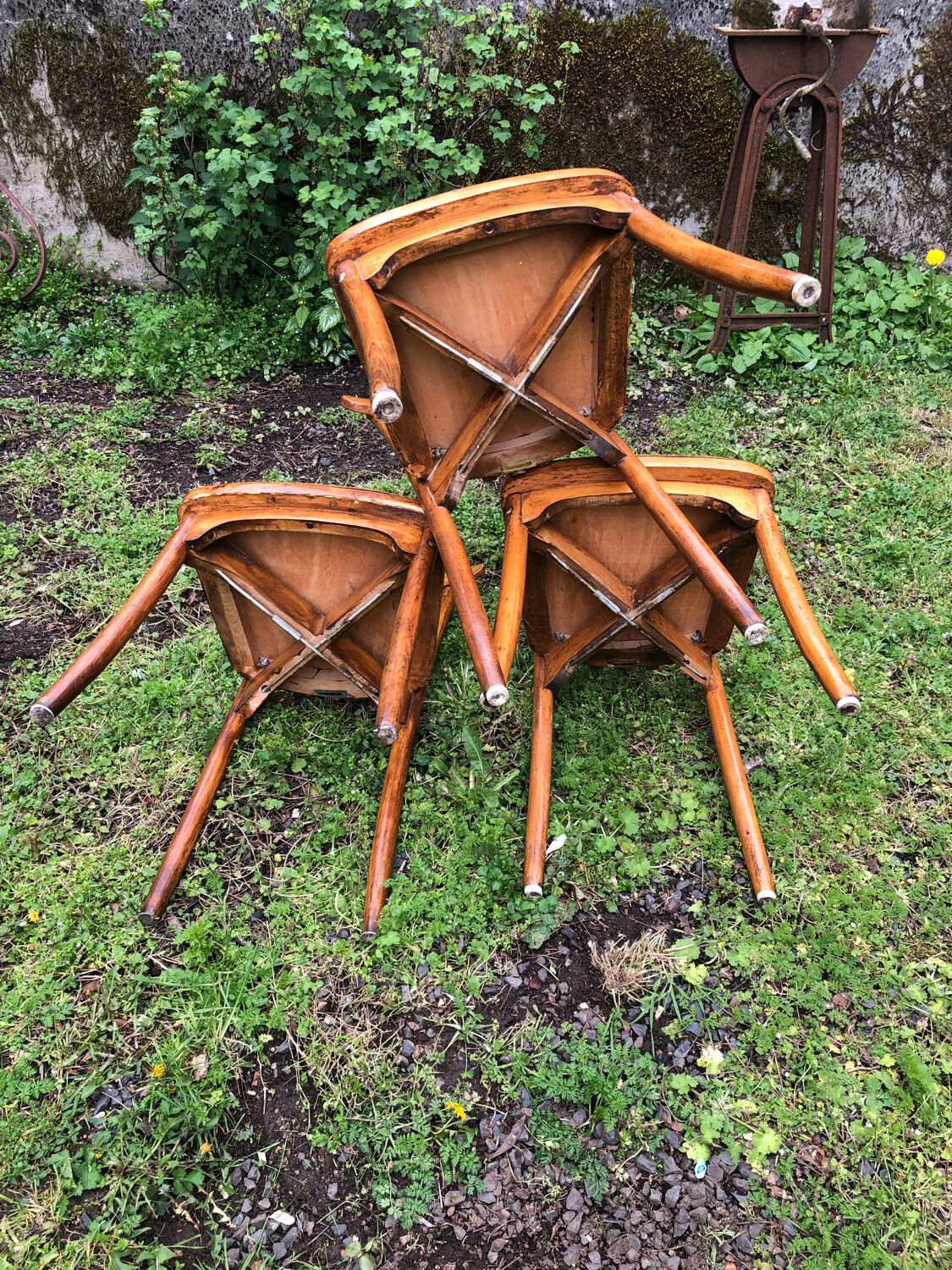 Trio chaises bistrot monobloc
