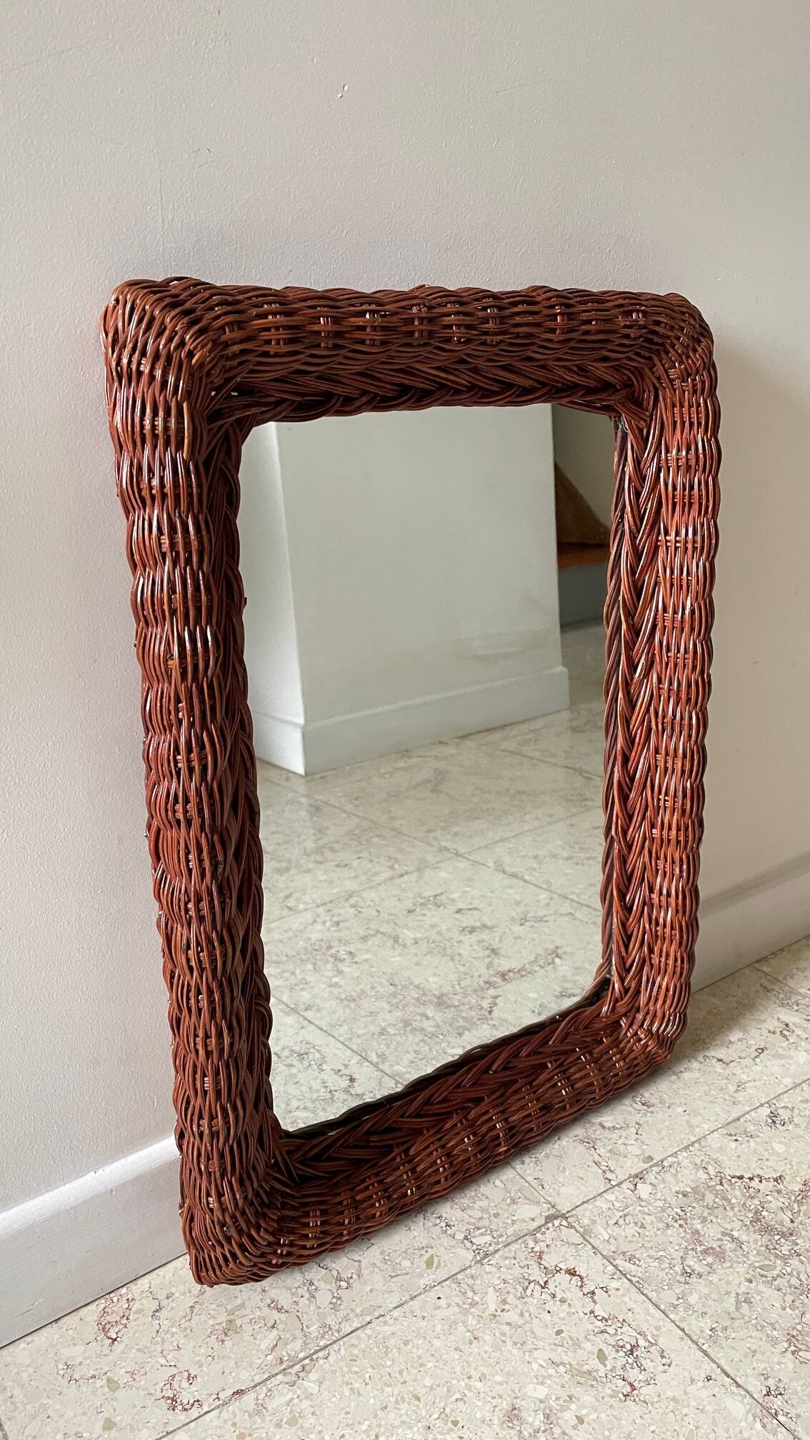 VINTAGE Rattan MIRROR