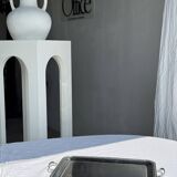 Classic silver tray with pearl stripe frieze