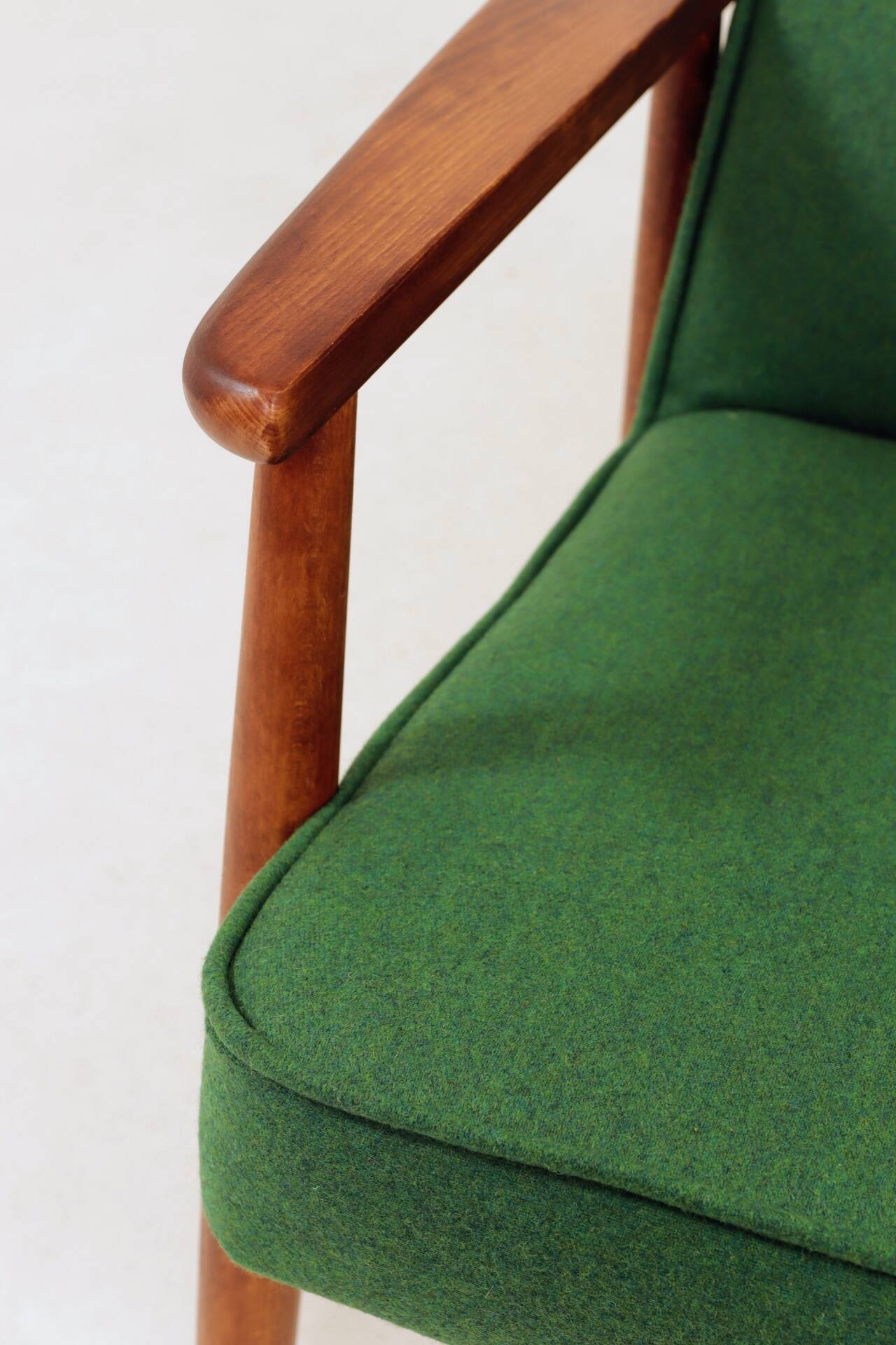 Mid Century Lounge Chair Vintage Moss Wool, Poland 1960