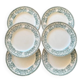 Set of 6 antique Longwy "Talma" flat plates in ironstone - 20th century