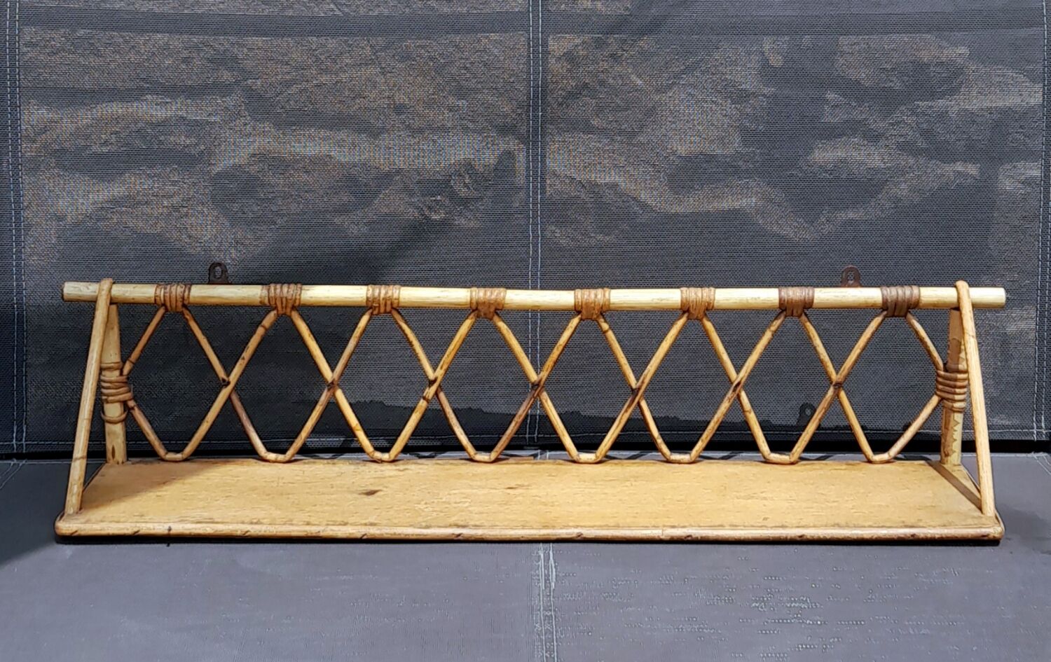 Rattan wall shelf 60s