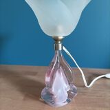 Bedside lamp tulip glass paste base molded glass bubble pink dp 0723031