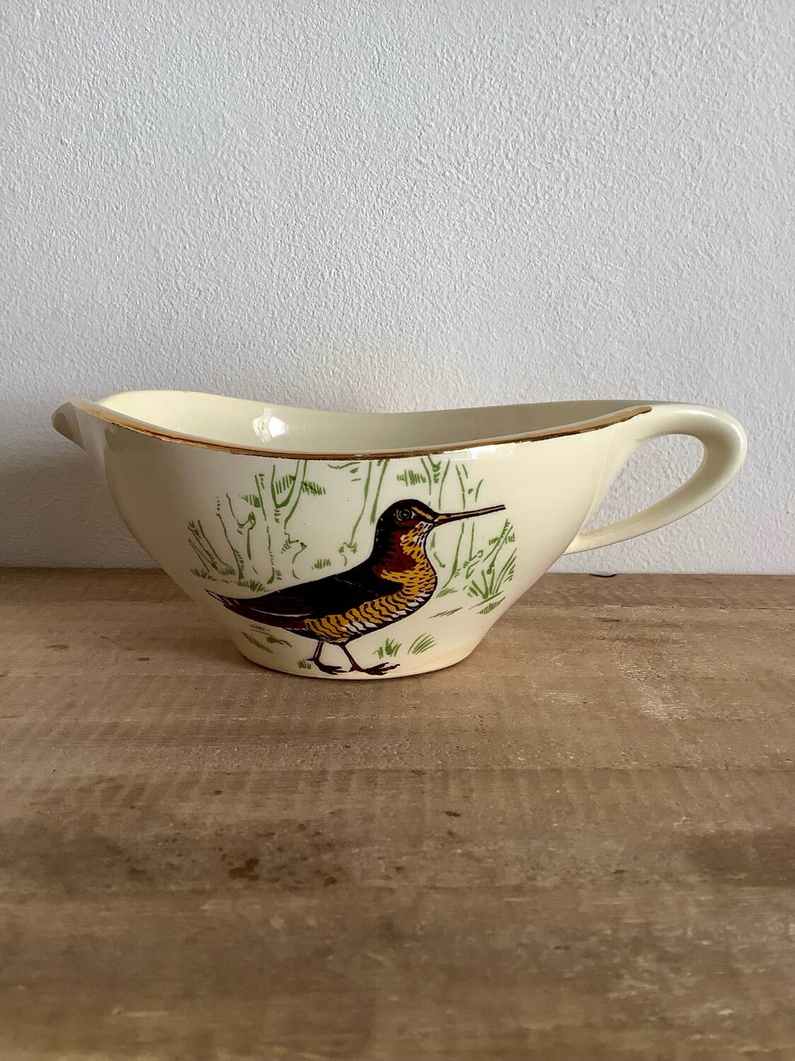 Gien earthenware sauce boat