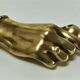 hand bronze art paperweight pen holder early XXth