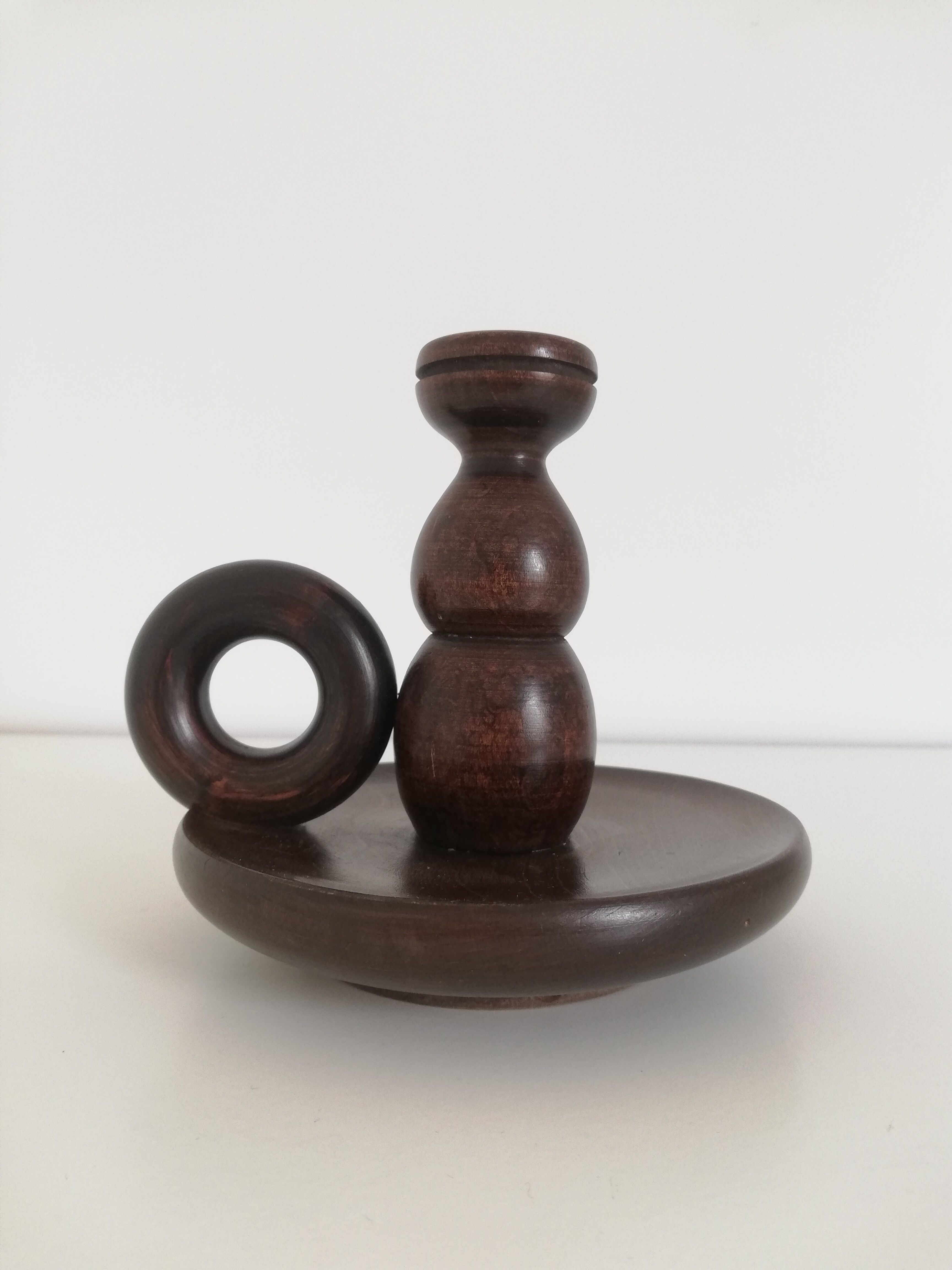 Vintage wooden bedroom candle holder