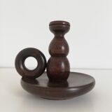 Vintage wooden bedroom candle holder
