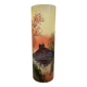Legras vase in enameled glass with castle decoration