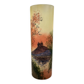 Vase Legras en verre émaillé décor de château