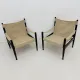Set of mid-century Danish safari chairs by Erik Wørts for Niels Eilersen, 1960s