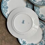 6 flat plates Léon Graves in ironstone, "Marie-Louise" service.