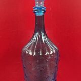Empoli glass genie bottle, Italy vintage 1960, quite rare model 58 cm