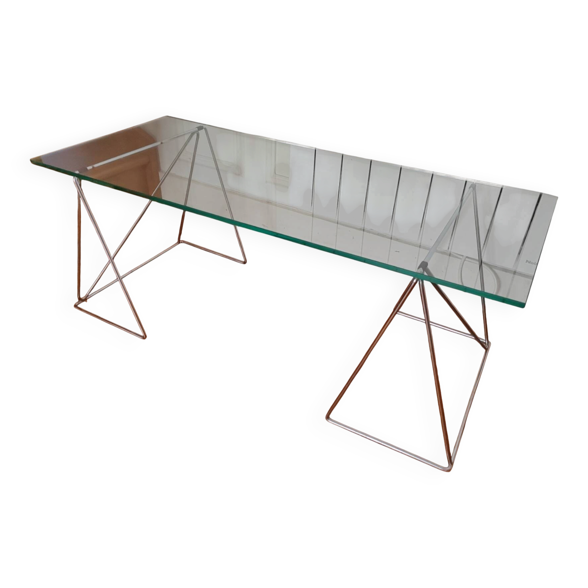 Glass and chrome coffee table