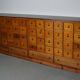 Large Dutch Industrial Beech Apothecary / School Cabinet, Mid-20th Century