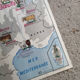 Vintage school map MDI France Rhône