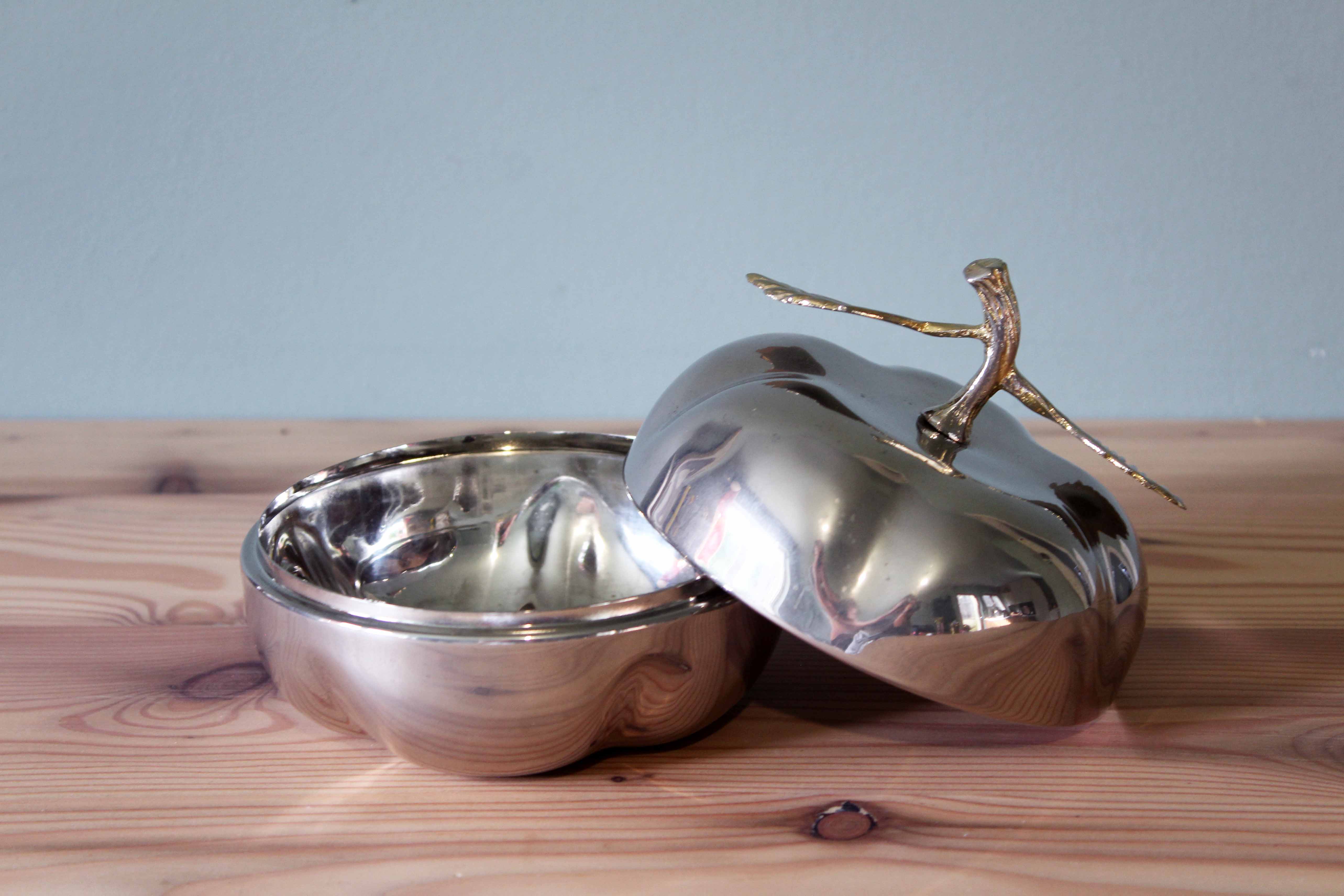 Vintage silver-plated and brass bonbonnière
